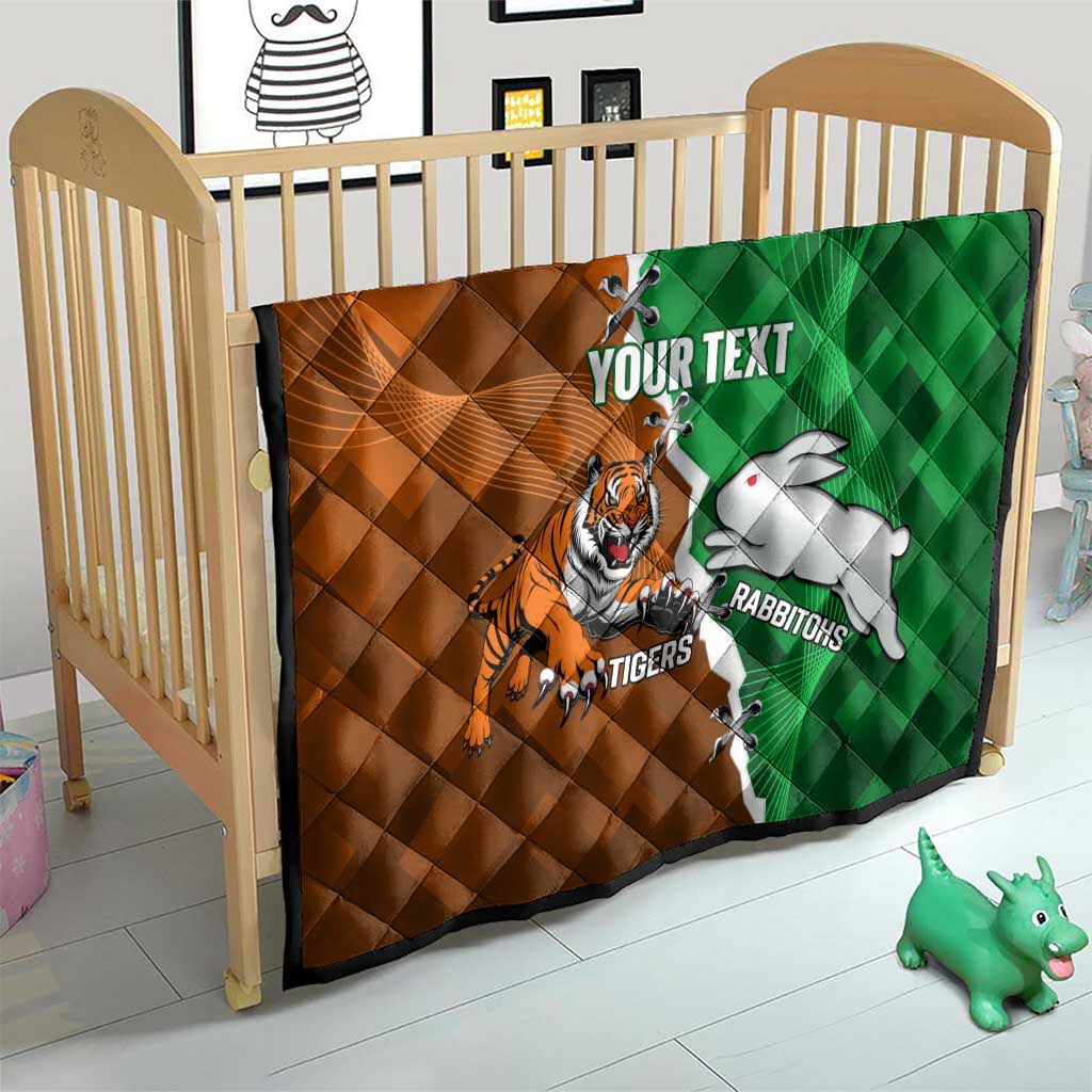 Custom Rabbitohs And Tigers Quilt Together Dynamic Style