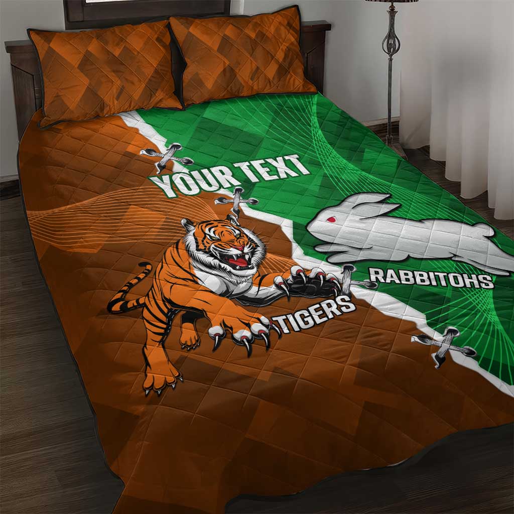Custom Rabbitohs And Tigers Quilt Bed Set Together Dynamic Style