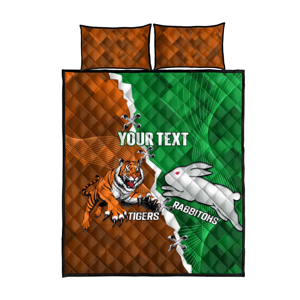 Custom Rabbitohs And Tigers Quilt Bed Set Together Dynamic Style
