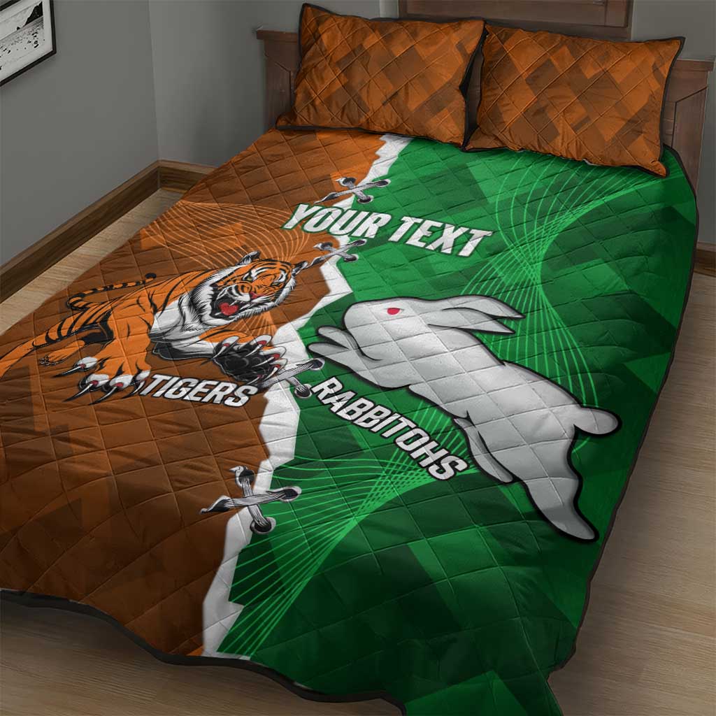 Custom Rabbitohs And Tigers Quilt Bed Set Together Dynamic Style