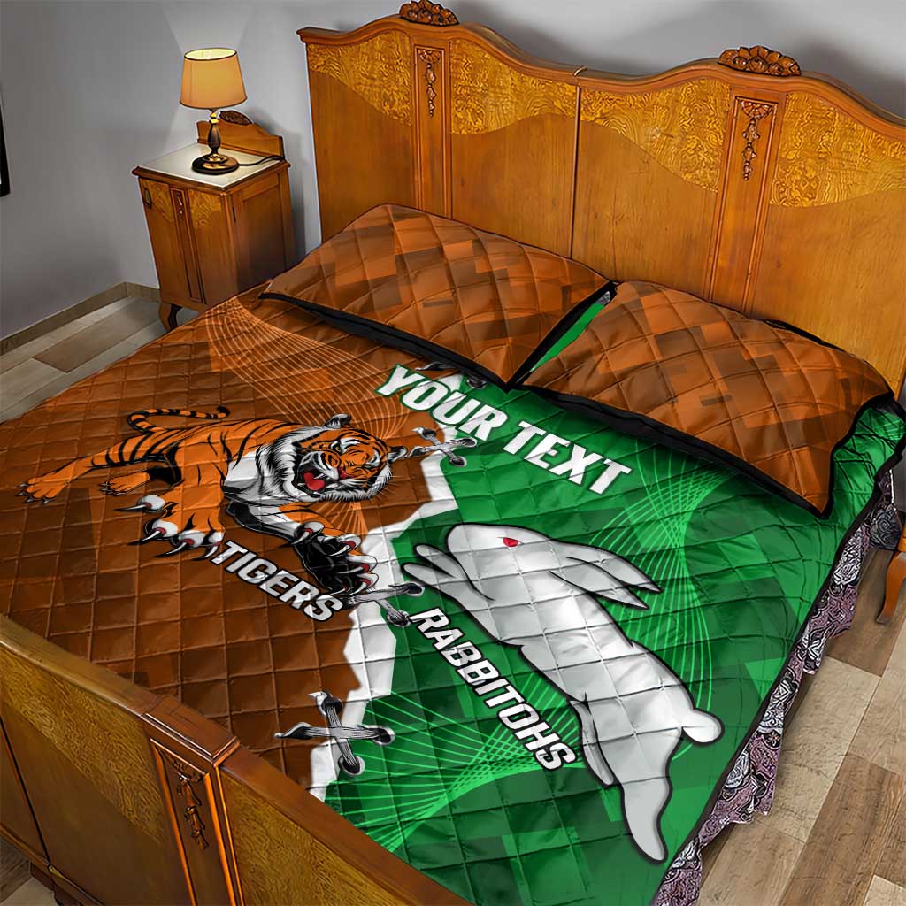 Custom Rabbitohs And Tigers Quilt Bed Set Together Dynamic Style