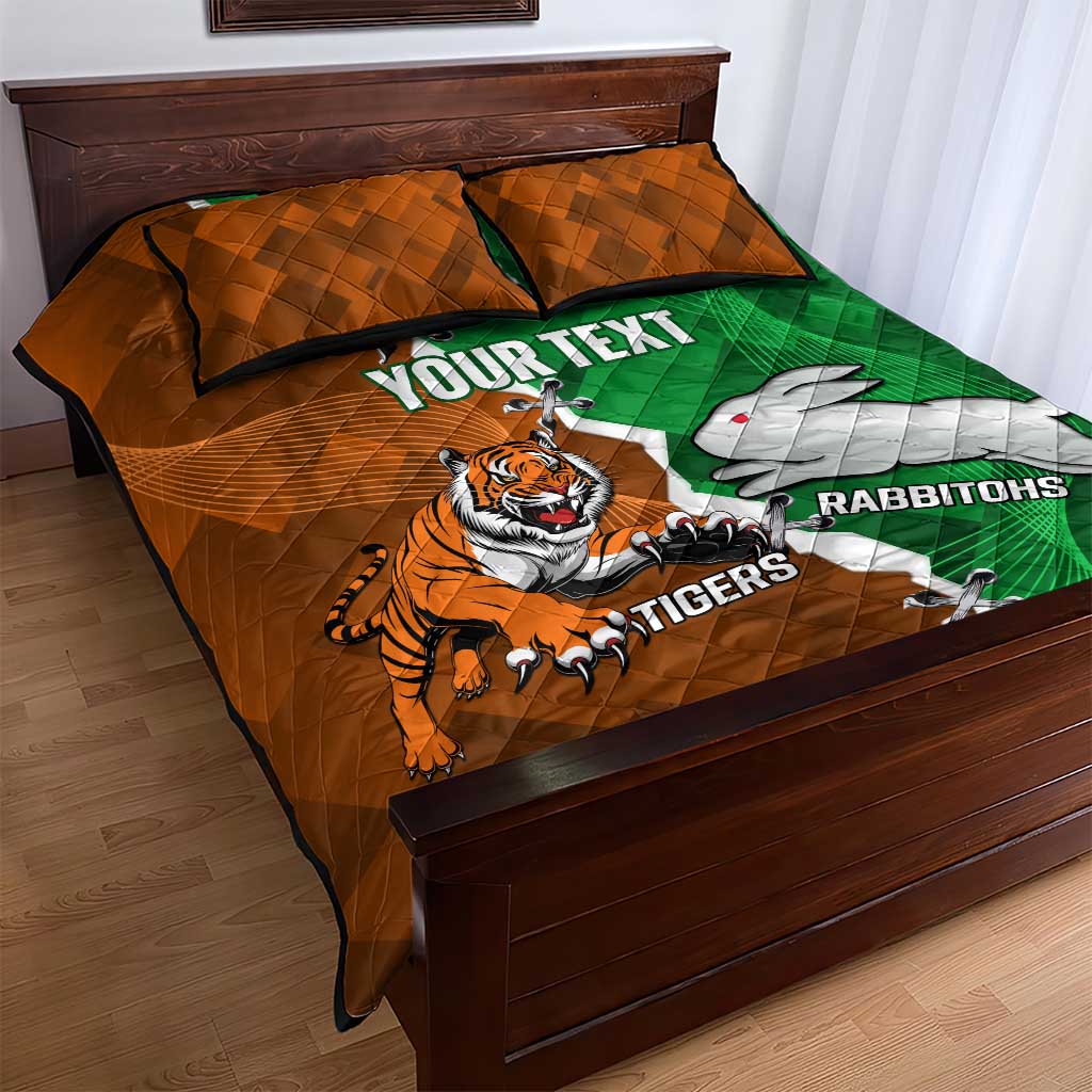 Custom Rabbitohs And Tigers Quilt Bed Set Together Dynamic Style