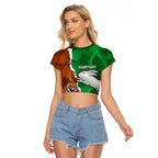 Custom Rabbitohs And Tigers Raglan Cropped T Shirt Together Dynamic Style