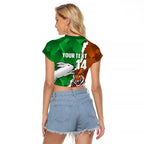 Custom Rabbitohs And Tigers Raglan Cropped T Shirt Together Dynamic Style