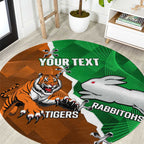 Custom Rabbitohs And Tigers Round Carpet Together Dynamic Style