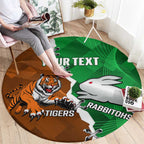 Custom Rabbitohs And Tigers Round Carpet Together Dynamic Style