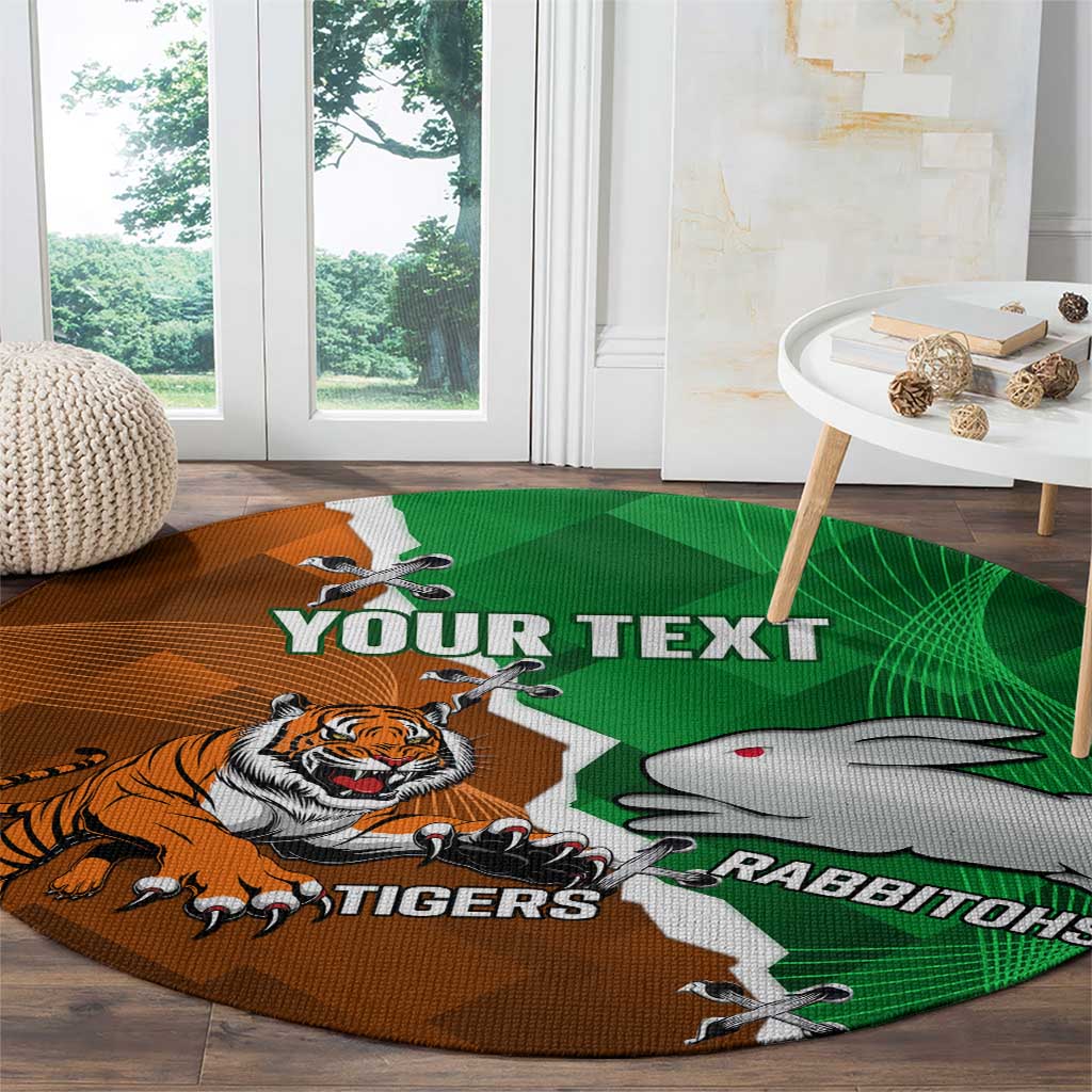 Custom Rabbitohs And Tigers Round Carpet Together Dynamic Style