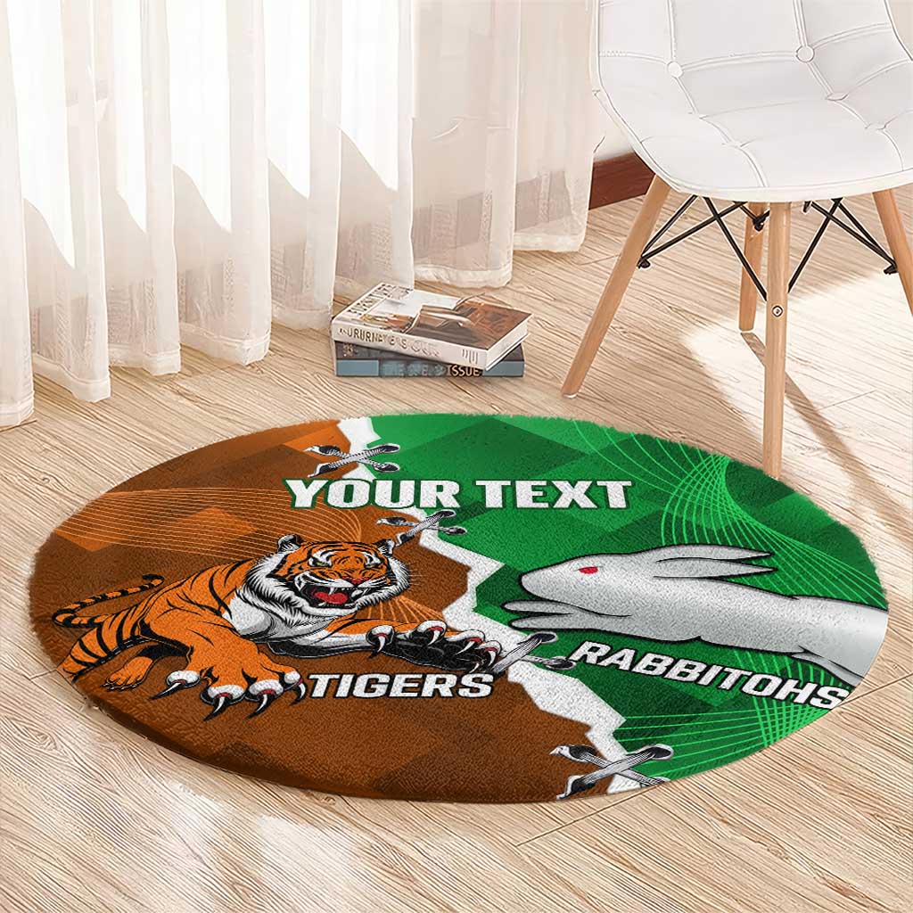 Custom Rabbitohs And Tigers Round Carpet Together Dynamic Style