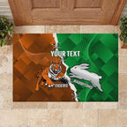 Custom Rabbitohs And Tigers Rubber Doormat Together Dynamic Style
