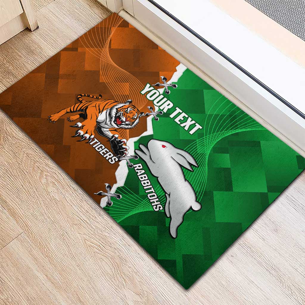 Custom Rabbitohs And Tigers Rubber Doormat Together Dynamic Style