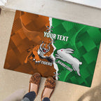 Custom Rabbitohs And Tigers Rubber Doormat Together Dynamic Style