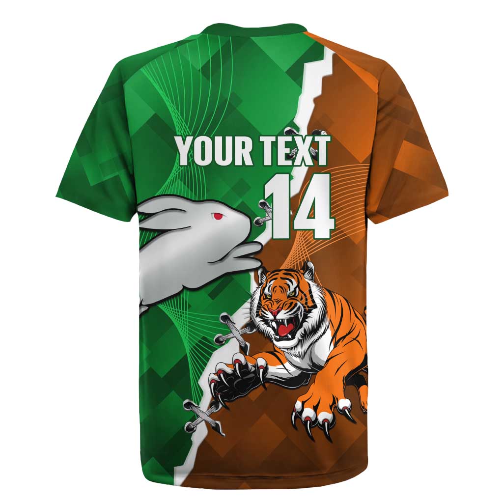 Custom Rabbitohs And Tigers Rugby Jersey Together Dynamic Style