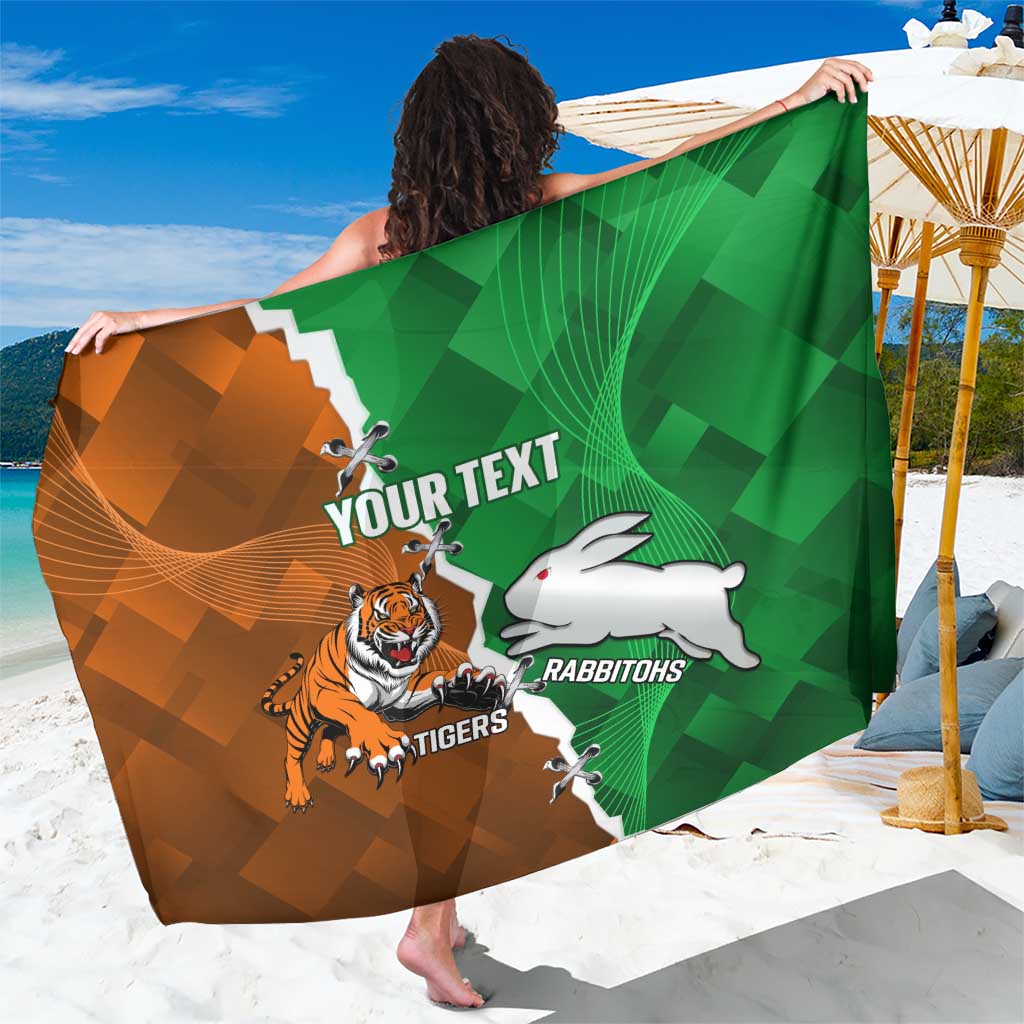 Custom Rabbitohs And Tigers Sarong Together Dynamic Style