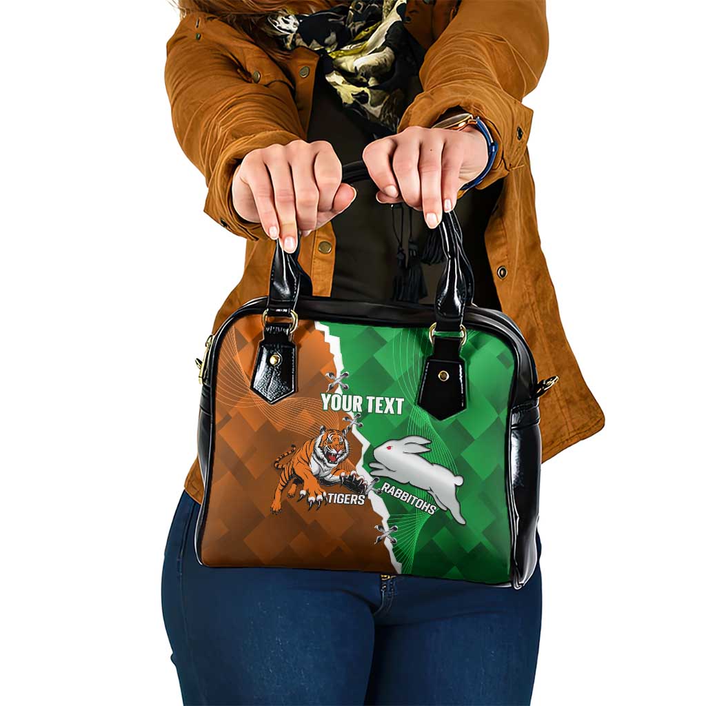 Custom Rabbitohs And Tigers Shoulder Handbag Together Dynamic Style
