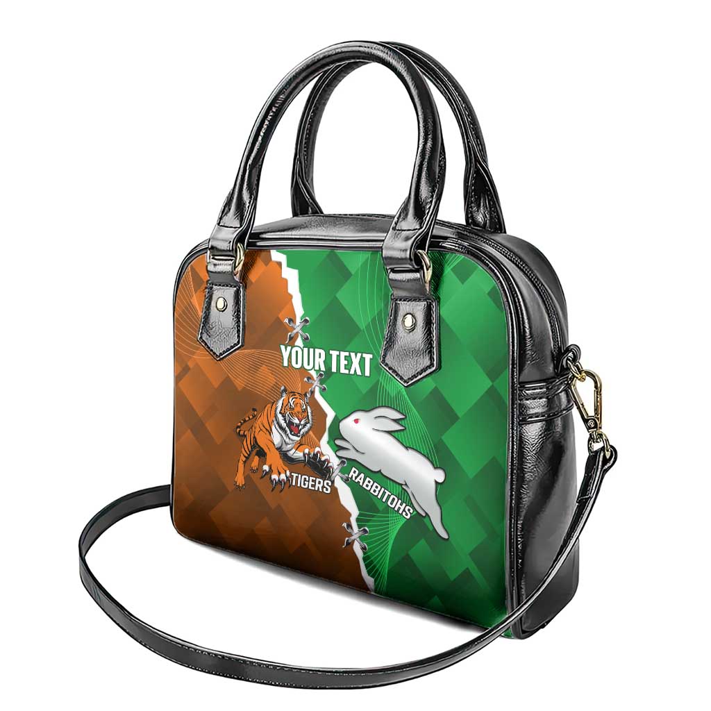 Custom Rabbitohs And Tigers Shoulder Handbag Together Dynamic Style