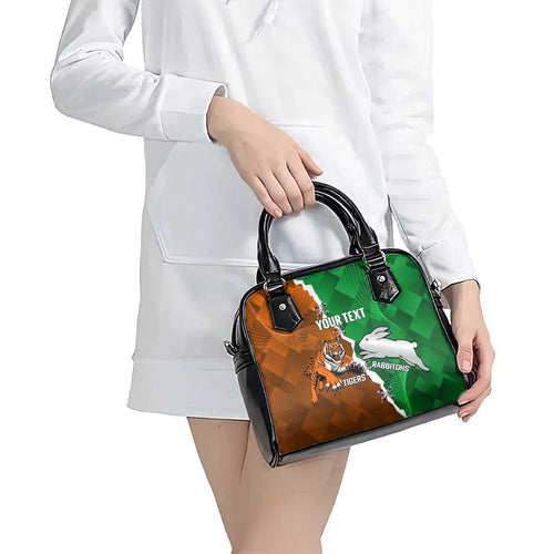 Custom Rabbitohs And Tigers Shoulder Handbag Together Dynamic Style