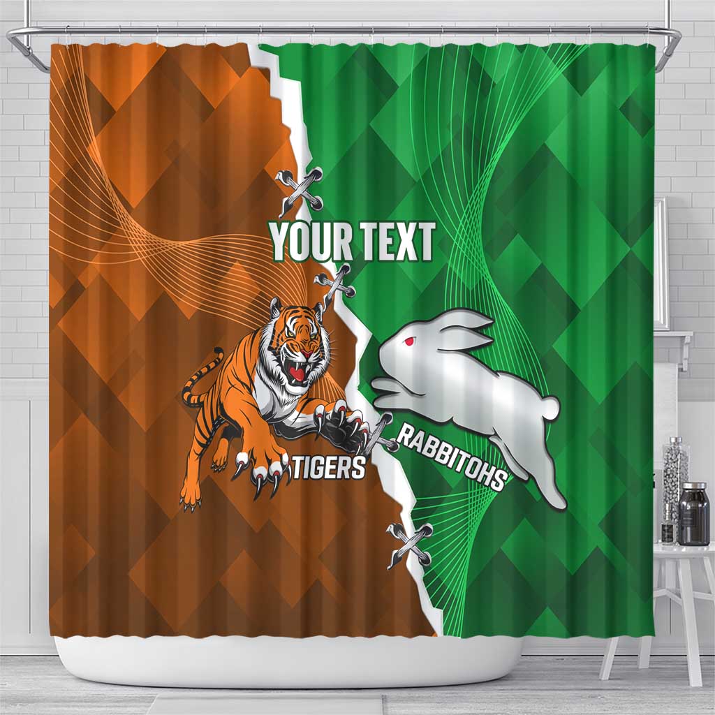 Custom Rabbitohs And Tigers Shower Curtain Together Dynamic Style
