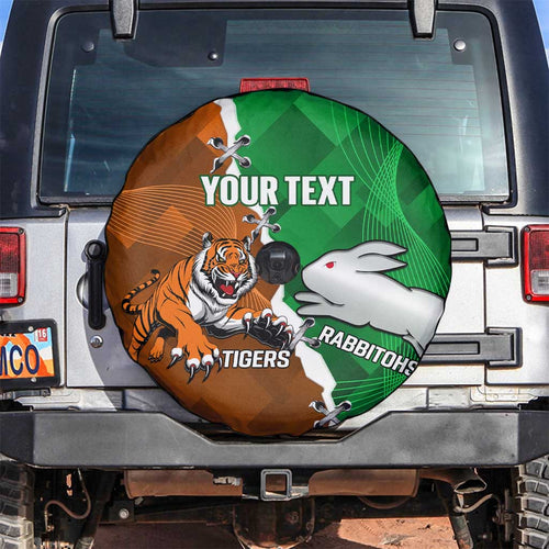 Custom Rabbitohs And Tigers Spare Tire Cover Together Dynamic Style