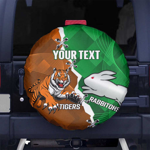 Custom Rabbitohs And Tigers Spare Tire Cover Together Dynamic Style
