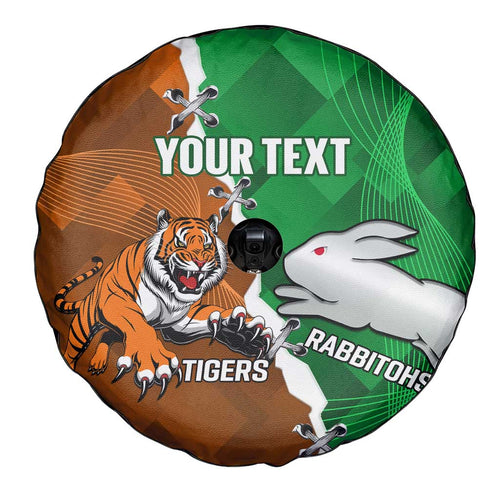 Custom Rabbitohs And Tigers Spare Tire Cover Together Dynamic Style