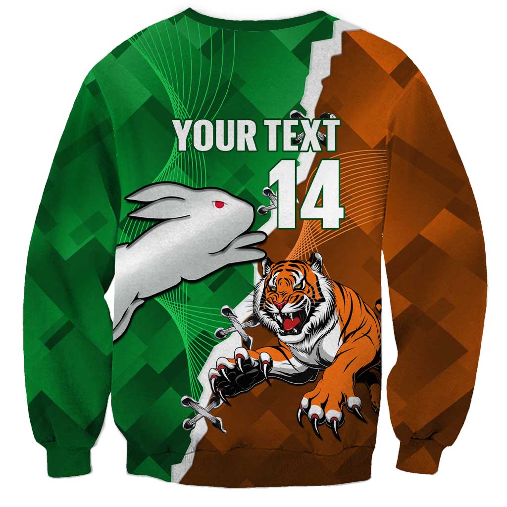 Custom Rabbitohs And Tigers Sweatshirt Together Dynamic Style