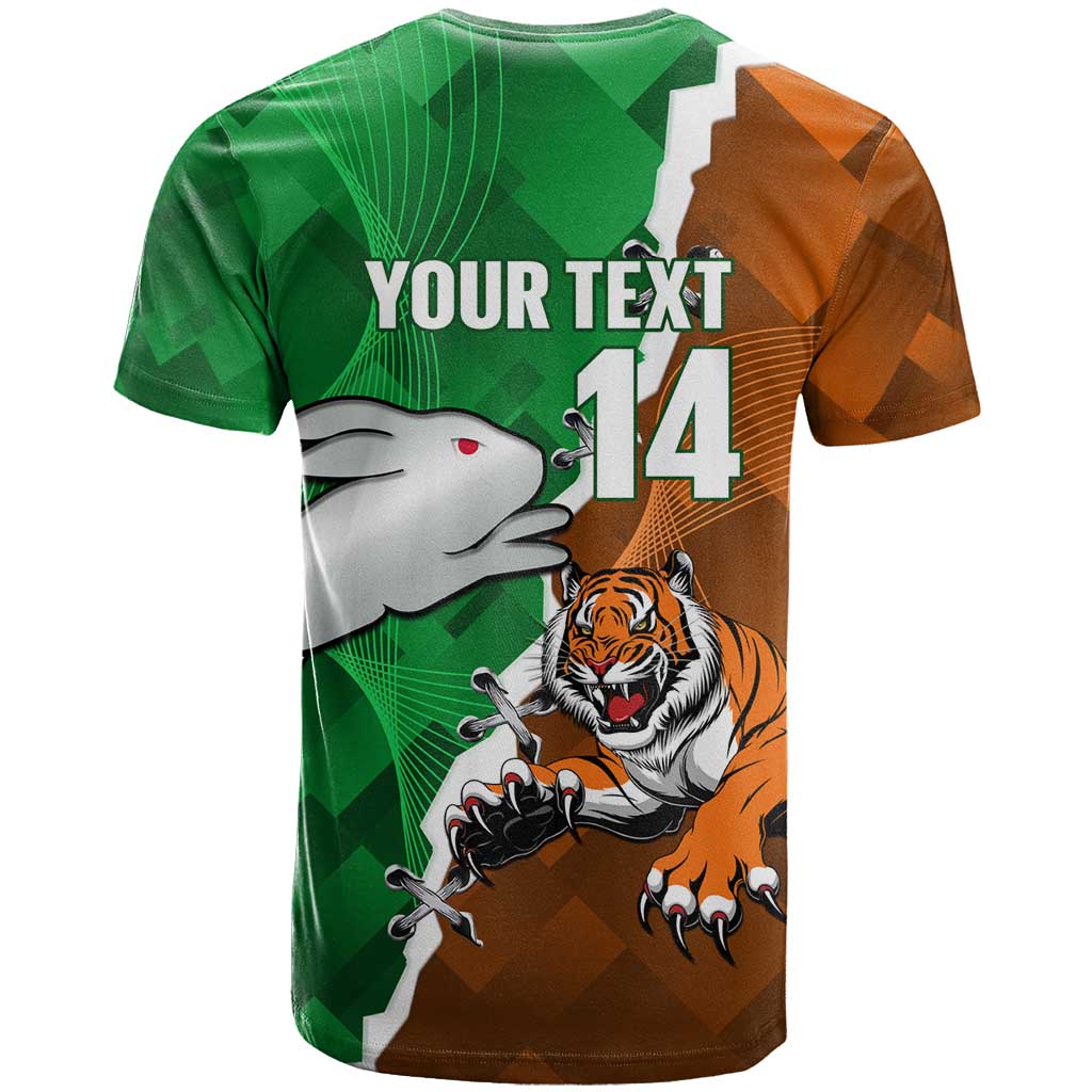 Custom Rabbitohs And Tigers T Shirt Together Dynamic Style