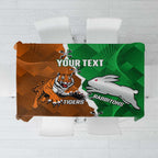 Custom Rabbitohs And Tigers Tablecloth Together Dynamic Style