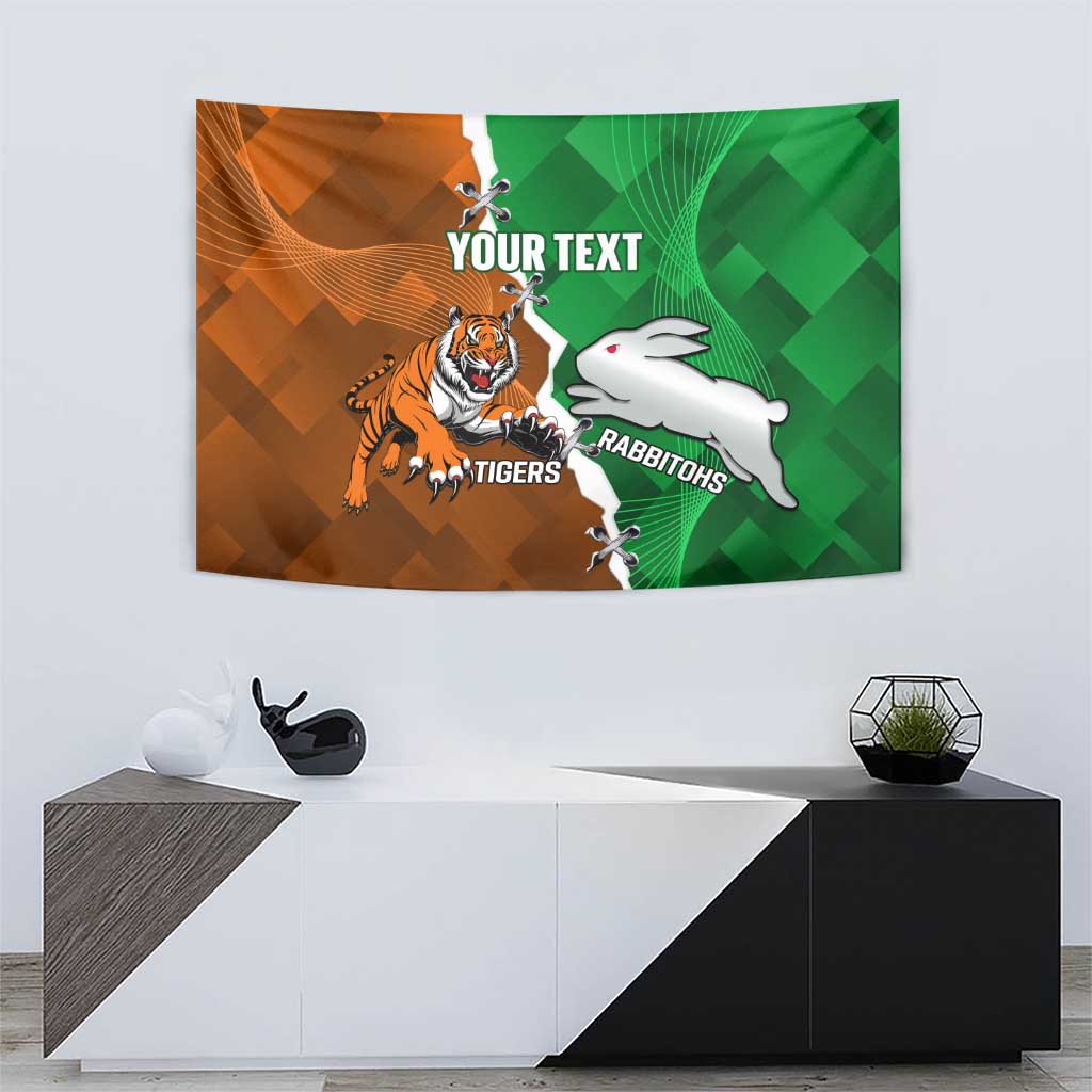 Custom Rabbitohs And Tigers Tapestry Together Dynamic Style