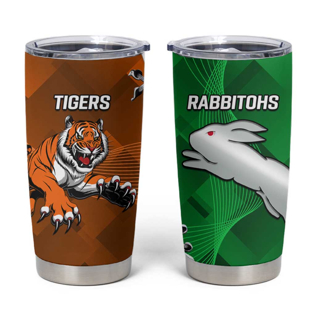 Rabbitohs And Tigers Tumbler Cup Together Dynamic Style