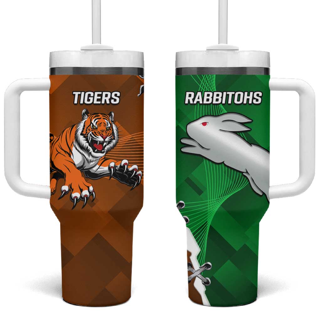 Rabbitohs And Tigers Tumbler With Handle Together Dynamic Style