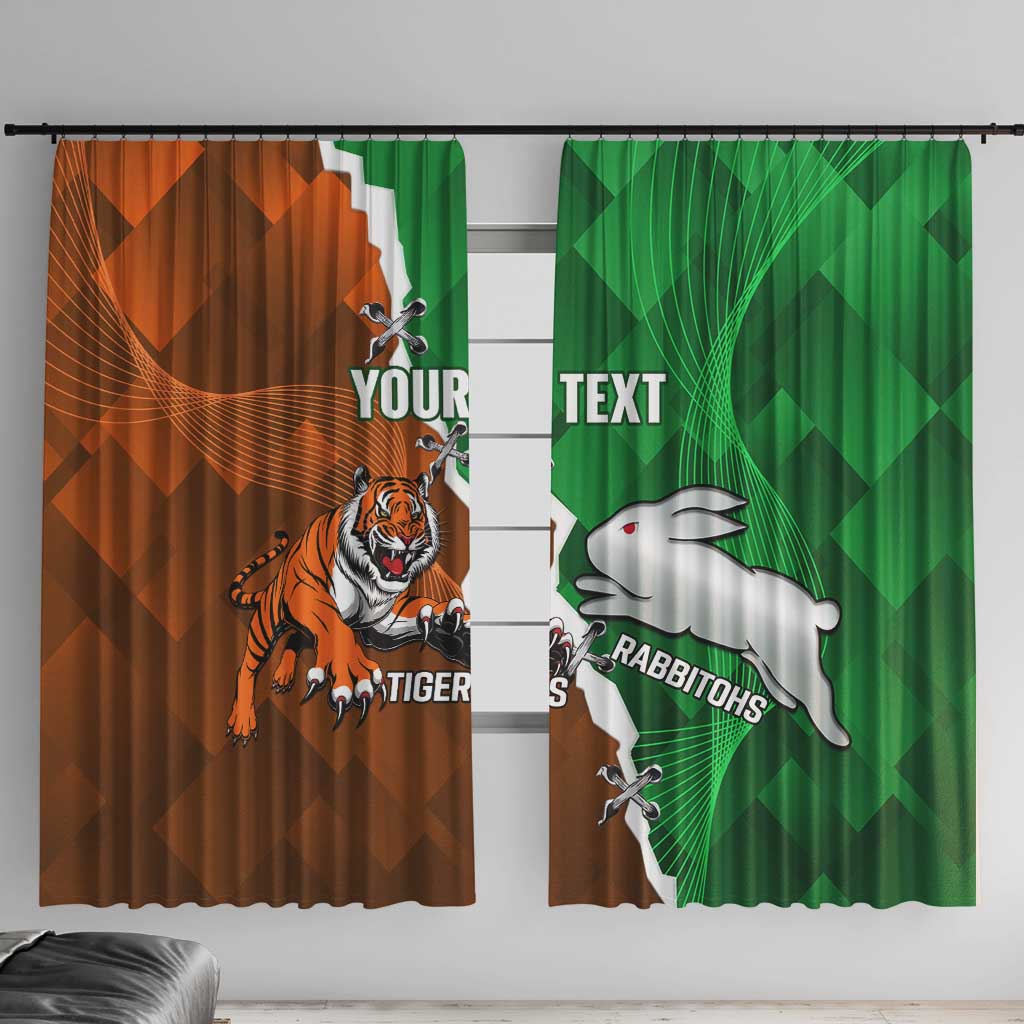 Custom Rabbitohs And Tigers Window Curtain Together Dynamic Style