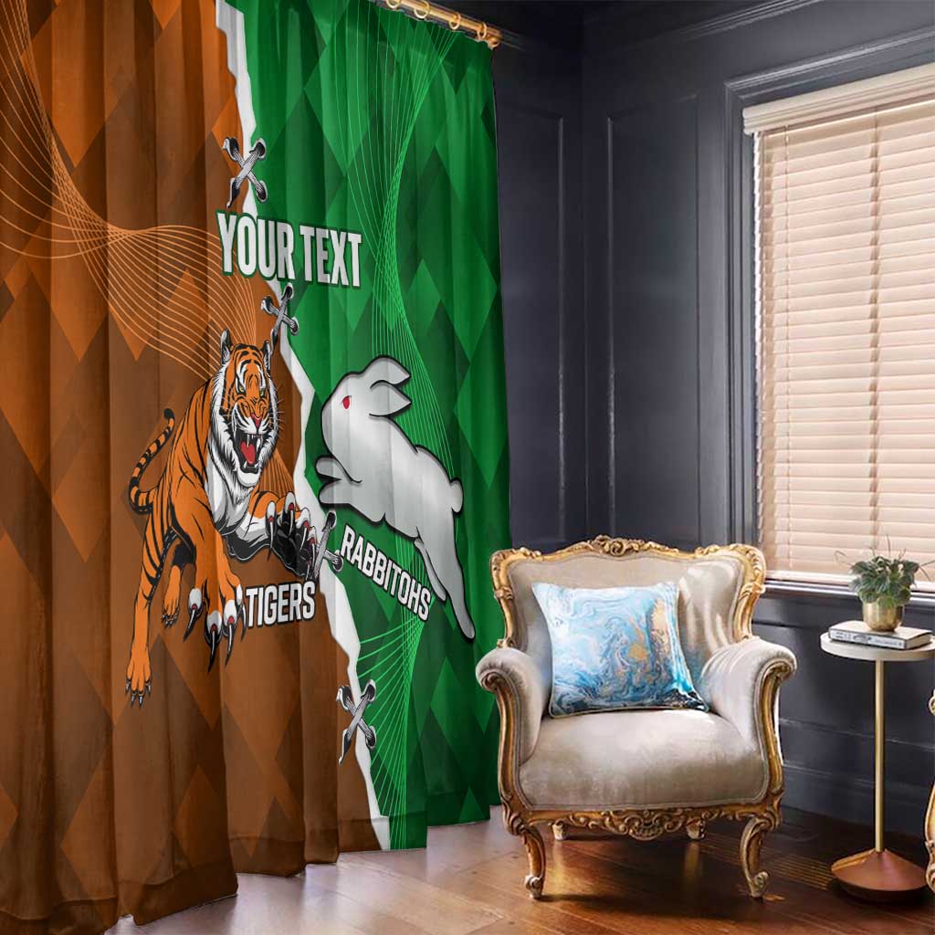 Custom Rabbitohs And Tigers Window Curtain Together Dynamic Style