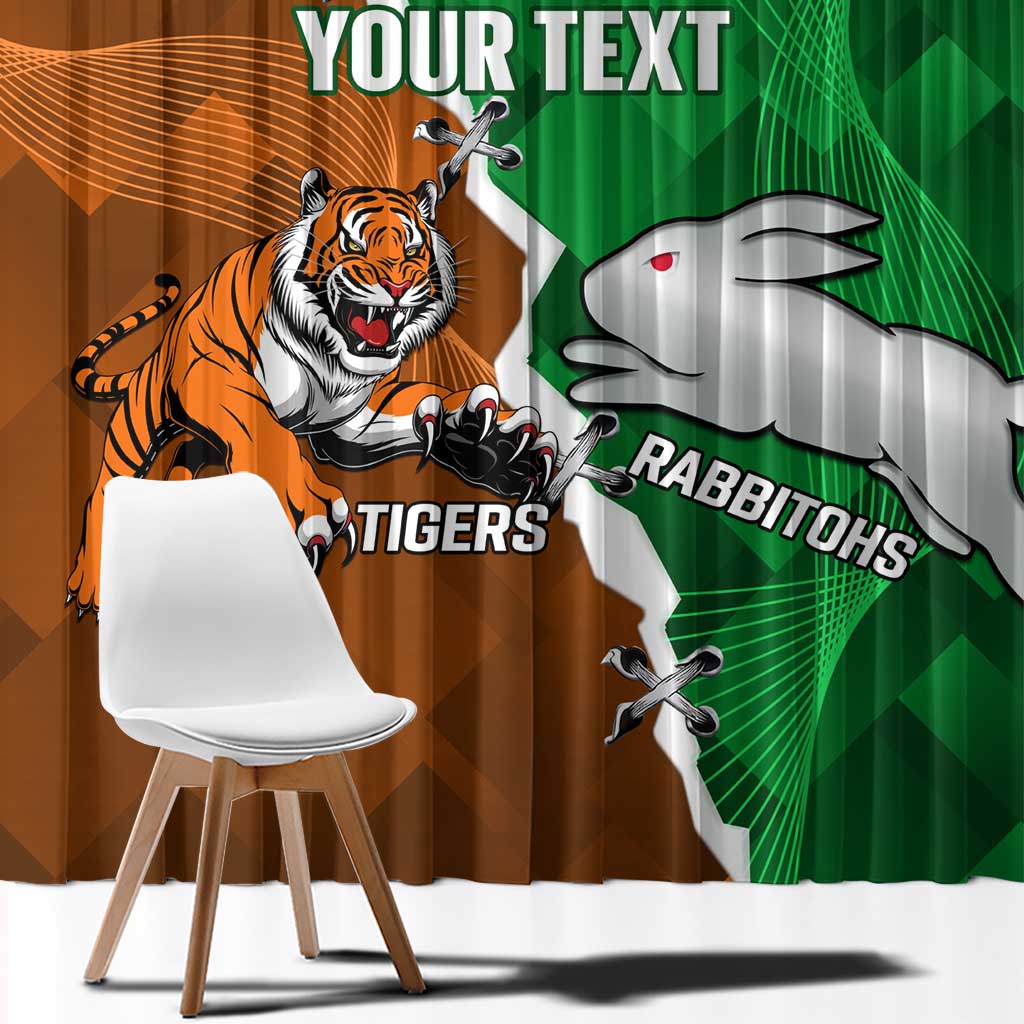 Custom Rabbitohs And Tigers Window Curtain Together Dynamic Style