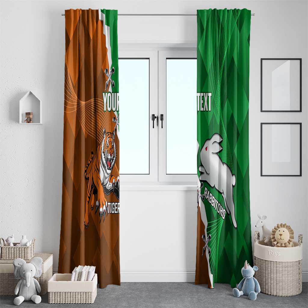 Custom Rabbitohs And Tigers Window Curtain Together Dynamic Style