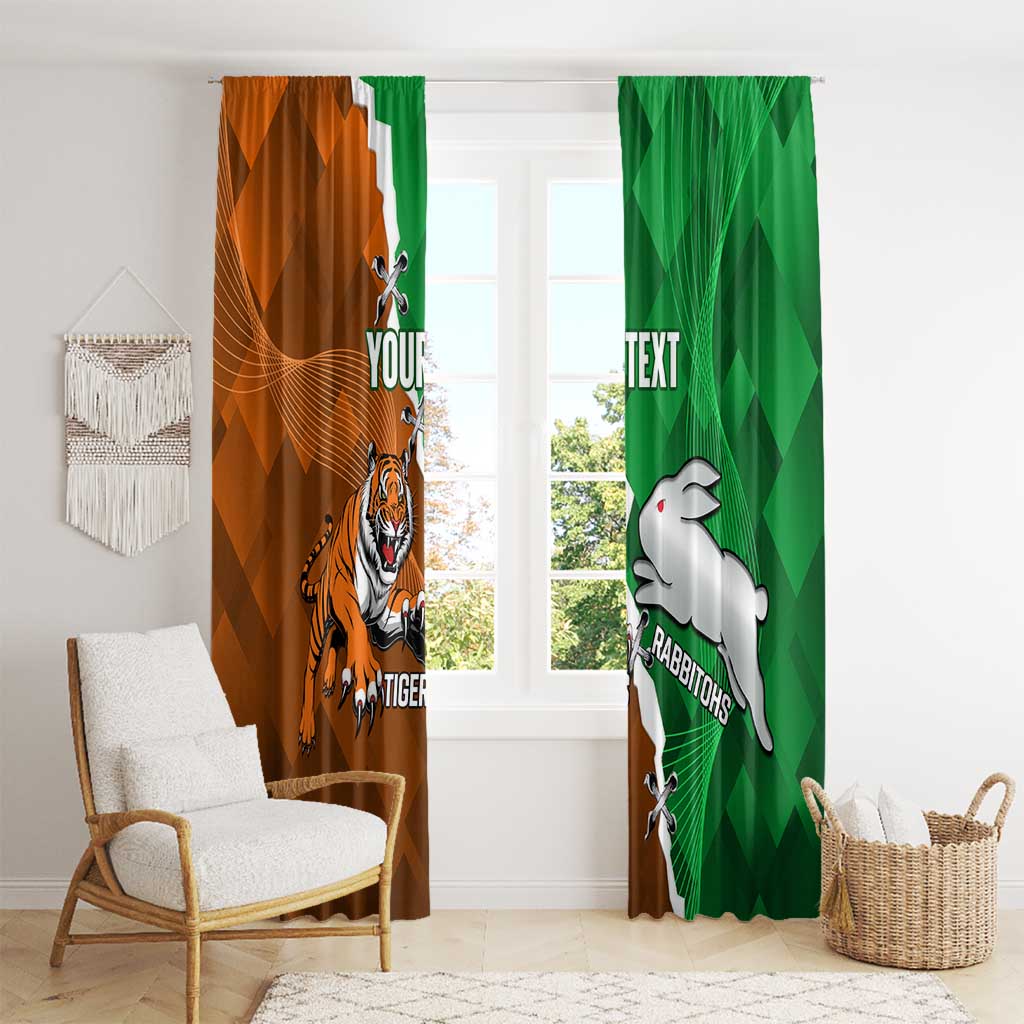Custom Rabbitohs And Tigers Window Curtain Together Dynamic Style