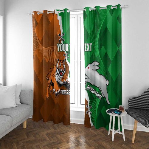 Custom Rabbitohs And Tigers Window Curtain Together Dynamic Style