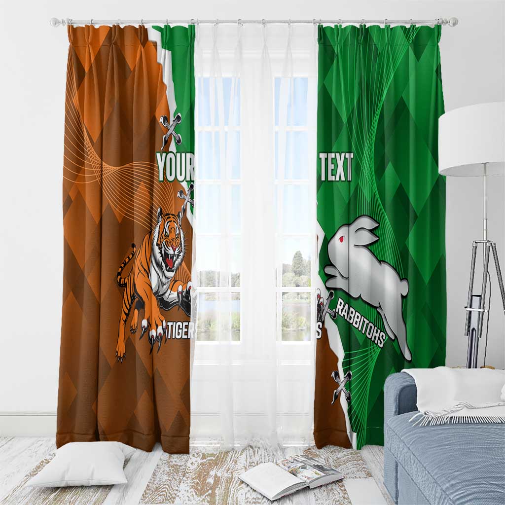 Custom Rabbitohs And Tigers Window Curtain Together Dynamic Style
