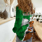 Custom Rabbitohs And Tigers Women Casual Shirt Together Dynamic Style