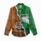 Custom Rabbitohs And Tigers Women Casual Shirt Together Dynamic Style