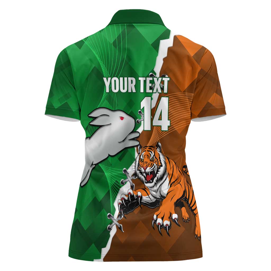 Custom Rabbitohs And Tigers Women Polo Shirt Together Dynamic Style