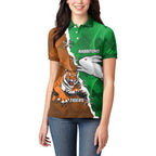 Custom Rabbitohs And Tigers Women Polo Shirt Together Dynamic Style