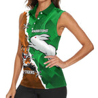 Custom Rabbitohs And Tigers Women Sleeveless Polo Shirt Together Dynamic Style