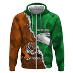 Custom Rabbitohs And Tigers Zip Hoodie Together Dynamic Style