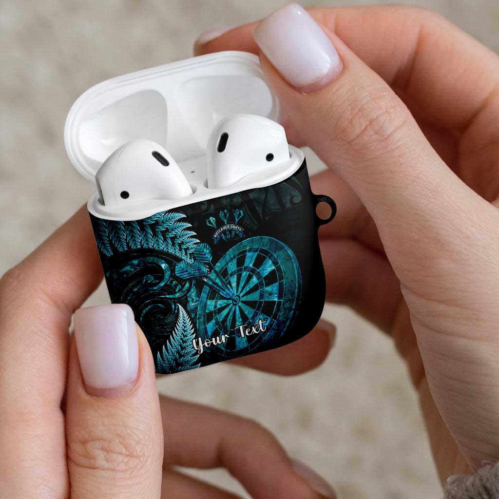 Personalised New Zealand Darts AirPods Case Happiness Is A Tight Threesome Maori Paua Shell - Aussie Hoodie