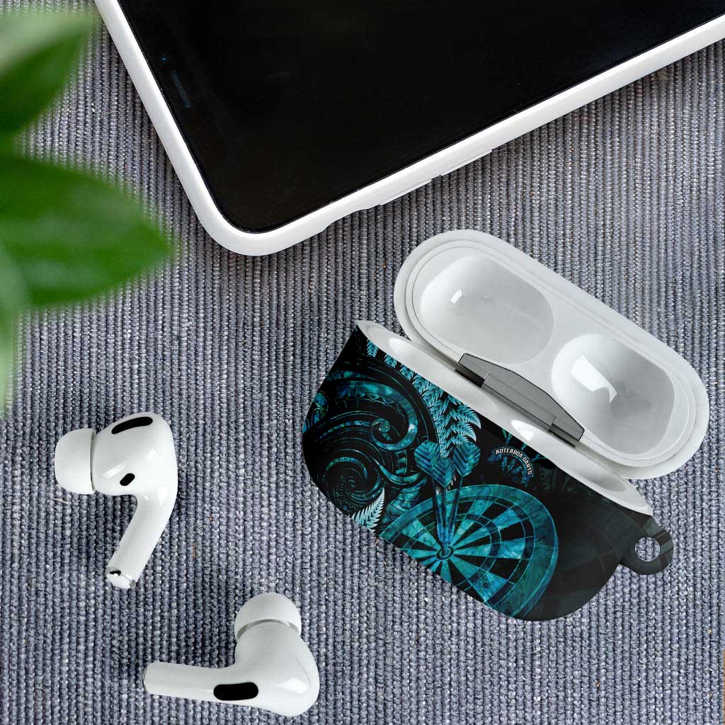 Personalised New Zealand Darts AirPods Case Happiness Is A Tight Threesome Maori Paua Shell - Aussie Hoodie