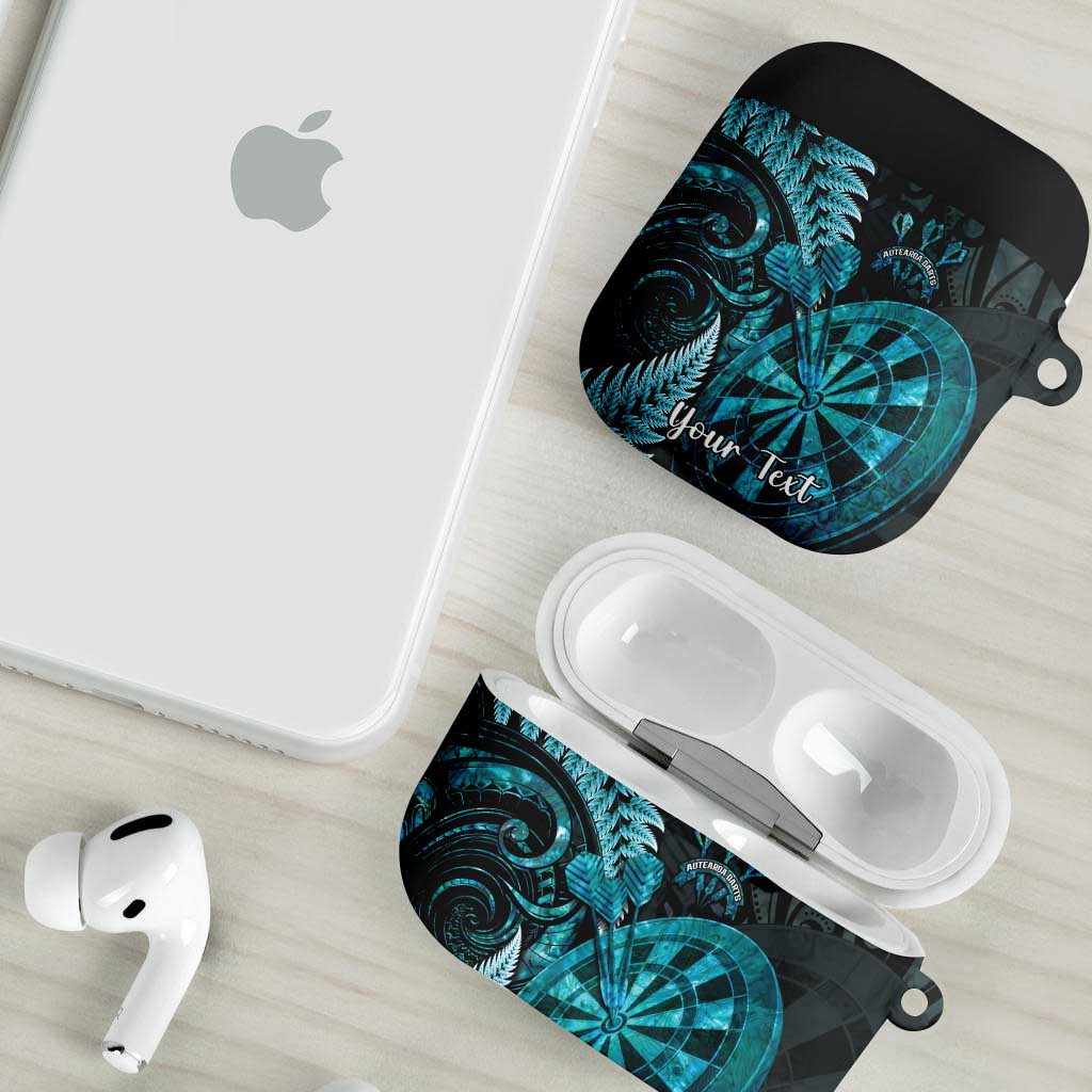 Personalised New Zealand Darts AirPods Case Happiness Is A Tight Threesome Maori Paua Shell - Aussie Hoodie