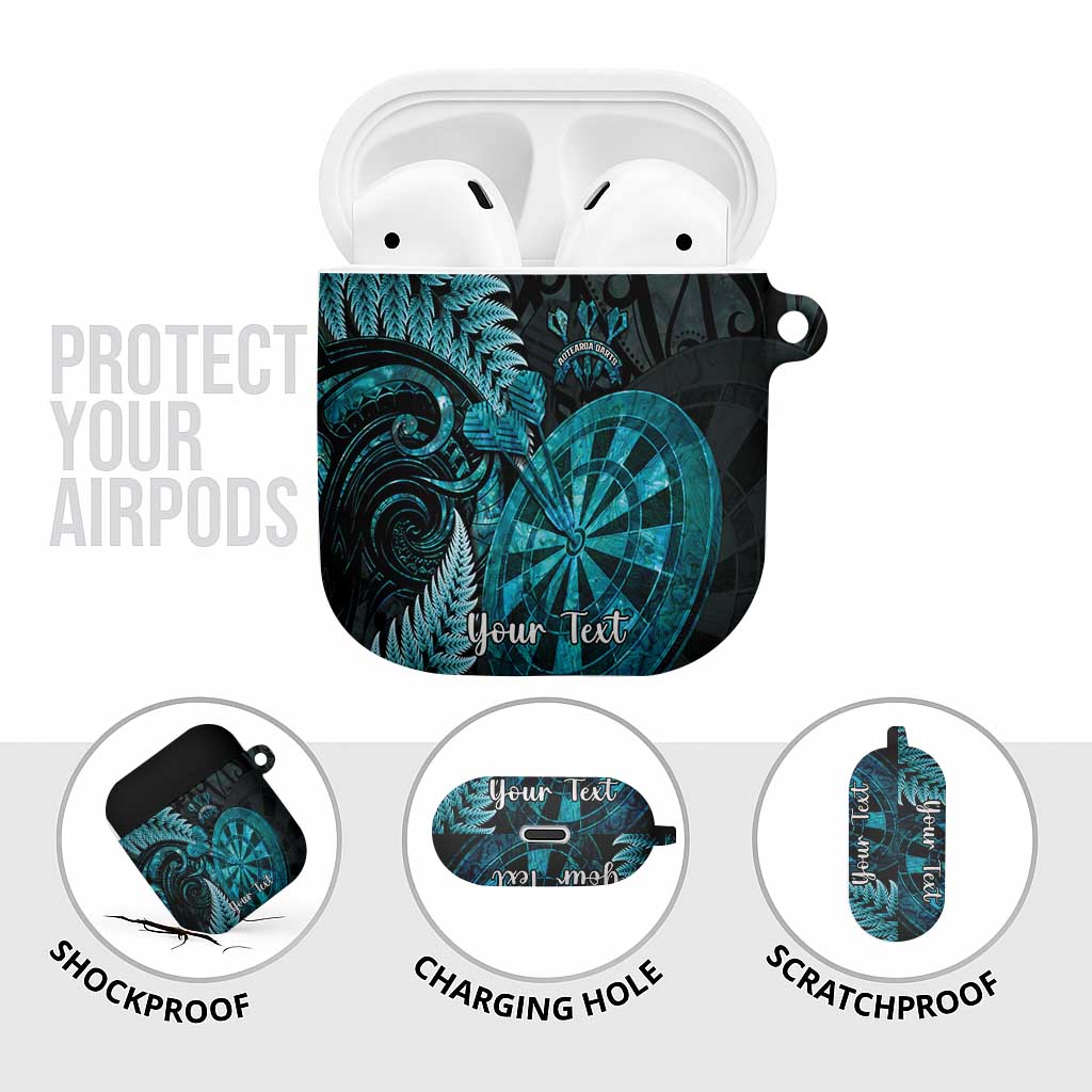 Personalised New Zealand Darts AirPods Case Happiness Is A Tight Threesome Maori Paua Shell - Aussie Hoodie