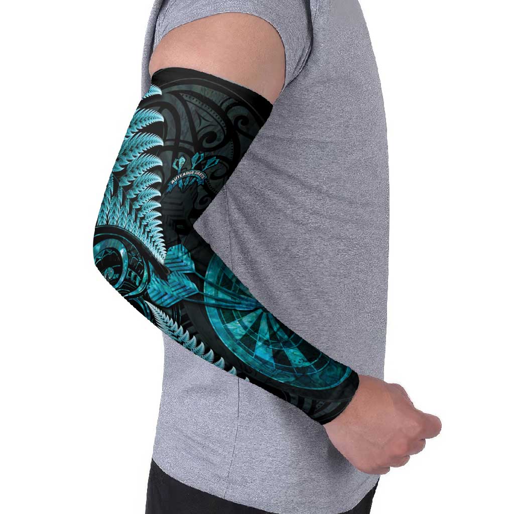 Personalised New Zealand Darts Arm Sleeves Happiness Is A Tight Threesome Maori Paua Shell - Aussie Hoodie