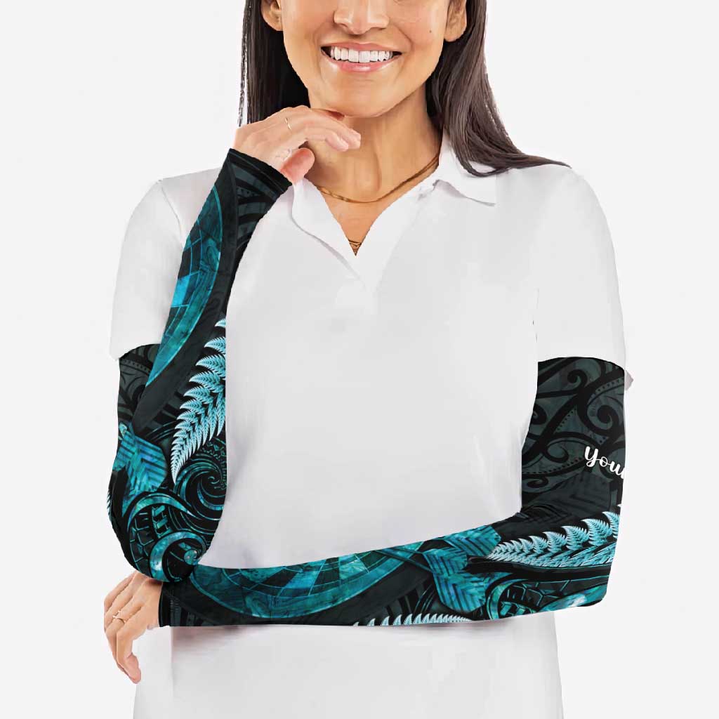 Personalised New Zealand Darts Arm Sleeves Happiness Is A Tight Threesome Maori Paua Shell - Aussie Hoodie
