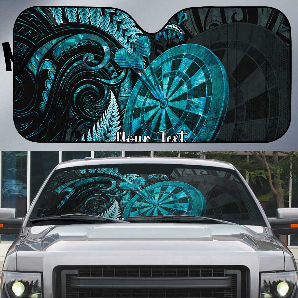 Personalised New Zealand Darts Auto Sun Shade Happiness Is A Tight Threesome Maori Paua Shell - Aussie Hoodie